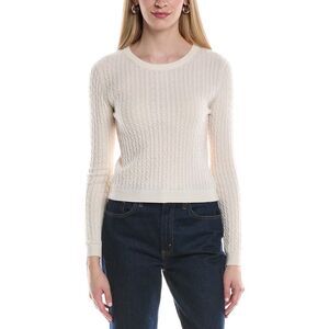 Philosophy Womens  Baby Cable Cashmere Sweater, White